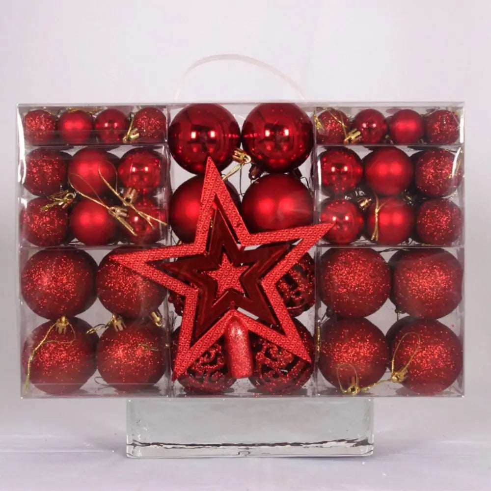 conjunto de 100 bolas de natal elegance na árvore - foto 12