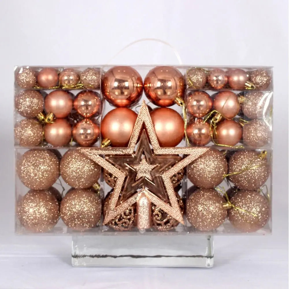 conjunto de 100 bolas de natal elegance na árvore - foto 13