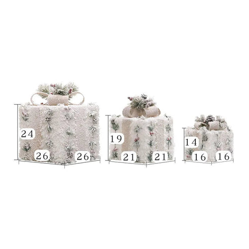 conjunto de três caixas de presente de natal com led - foto 2
