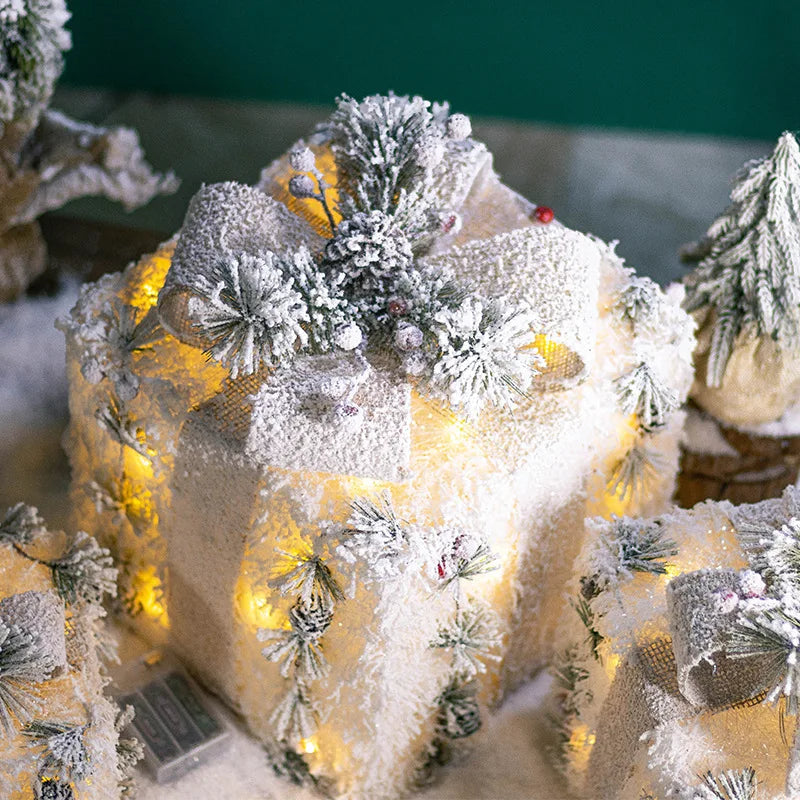 conjunto de três caixas de presente de natal com led - foto 5