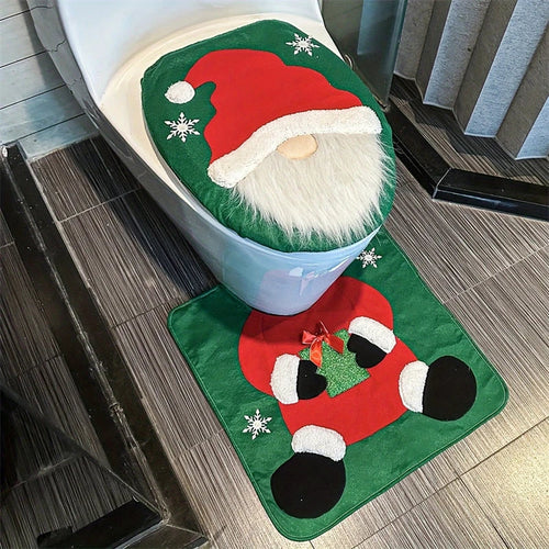 conjunto de banheiro de natal com papai noel
