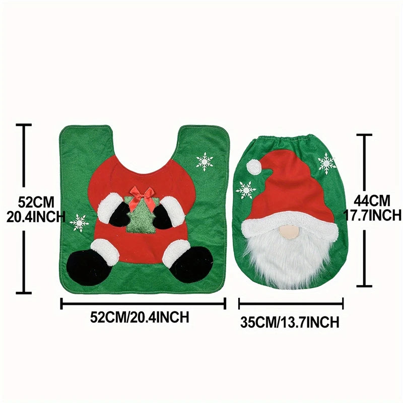 conjunto de banheiro de natal com papai noel - foto 3