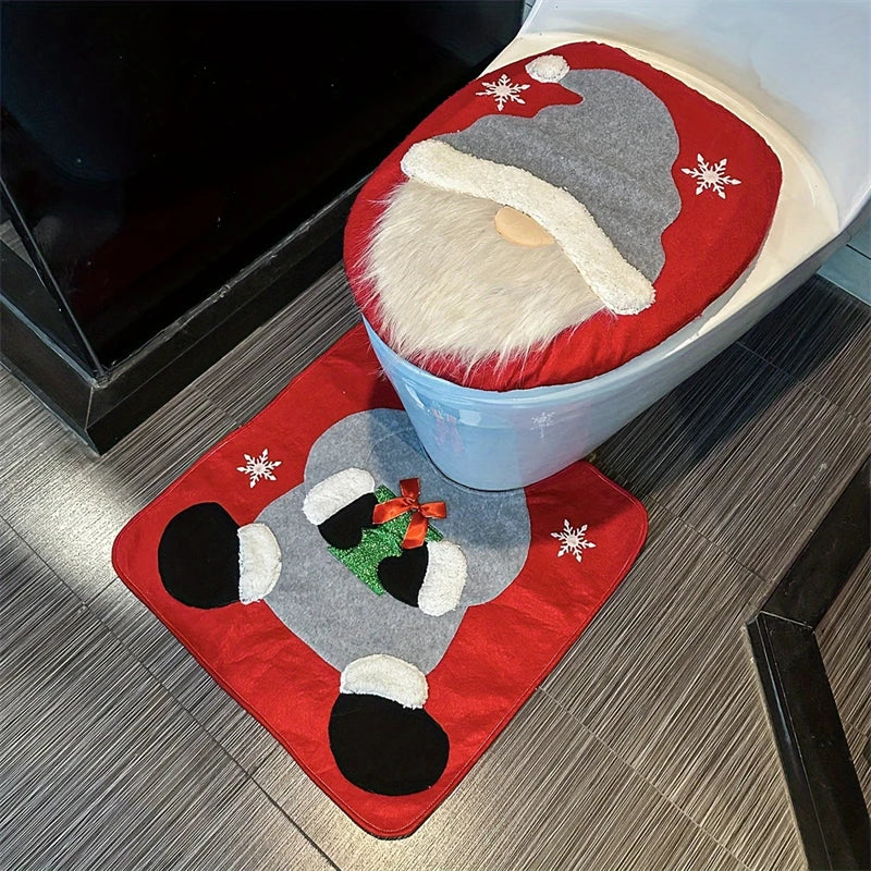 conjunto de banheiro de natal com papai noel - foto 5