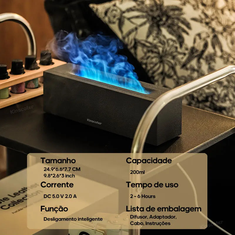 difusor de aromas com efeito de chama e luz colorida - foto 6