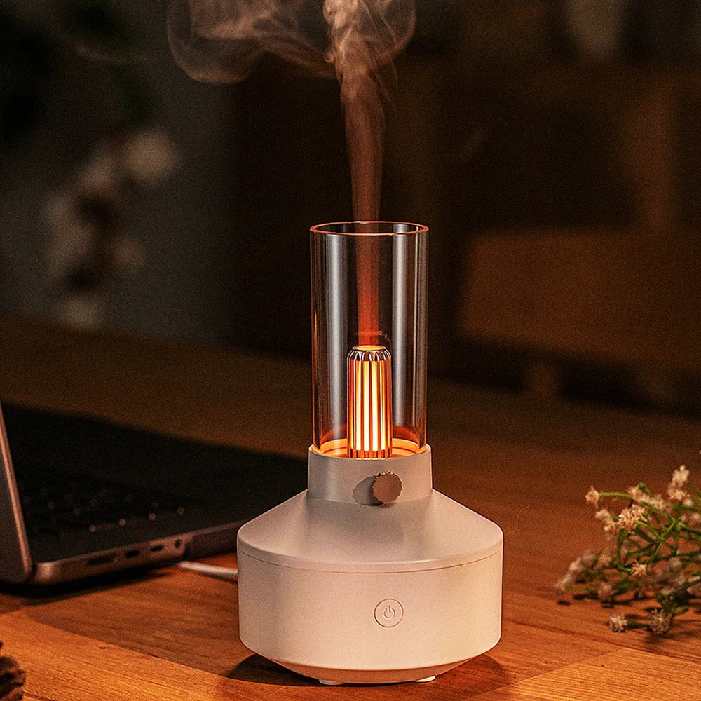 difusor em formato de lâmpada retrô com luz de vela - foto 2