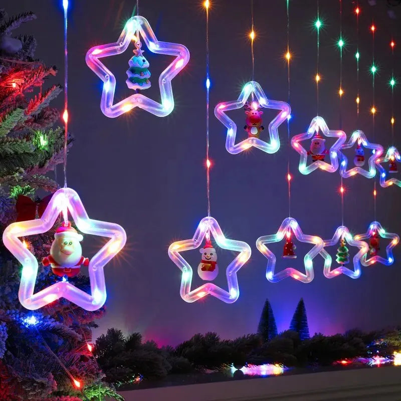 enfeite luminoso de natal com papai noel em led aceso - foto 2