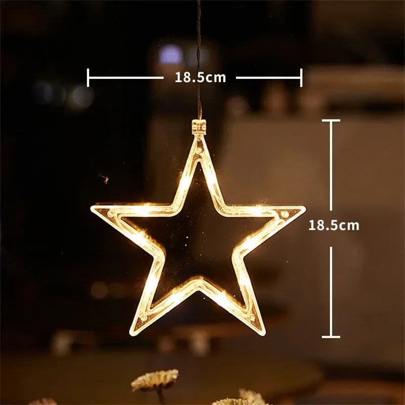enfeite luminoso de natal em led com ventosa fixado na janela - foto 12