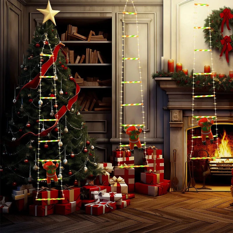 escada de natal com papai noel e led com oito modos de luz - foto 5