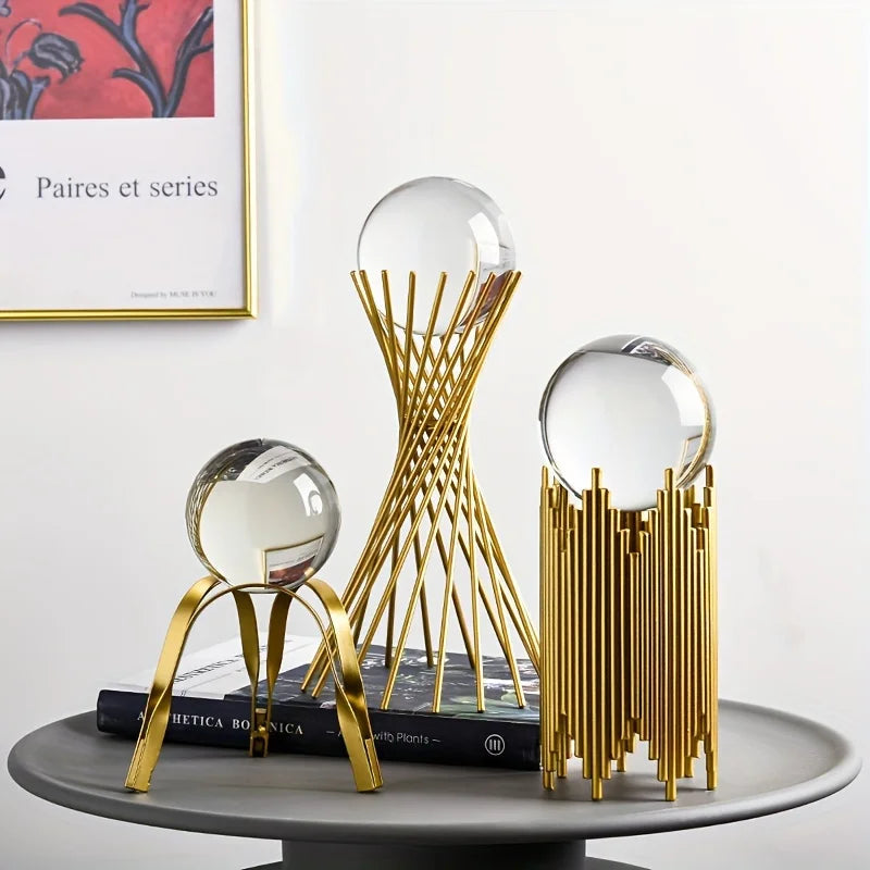 escultura abstrata em ferro e vidro minimalista - foto 2