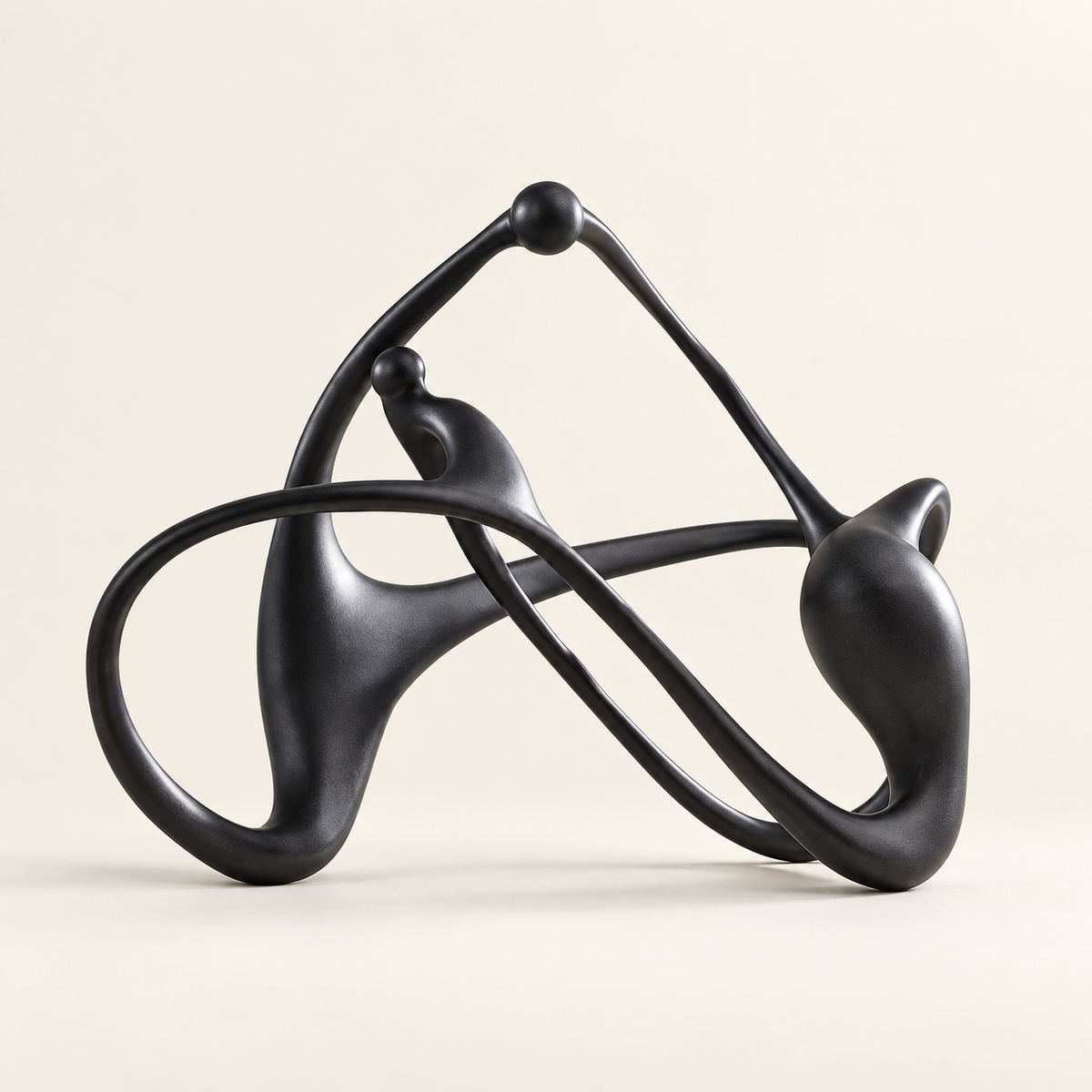 escultura nórdica moderna em resina preta e branca