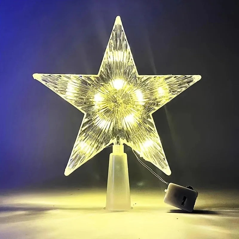 estrela de natal brilhante de 15 cm no topo da árvore - foto 2