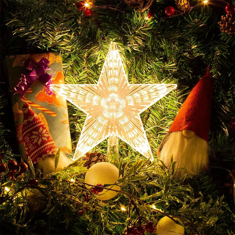 estrela de natal brilhante de 15 cm no topo da árvore - foto 6