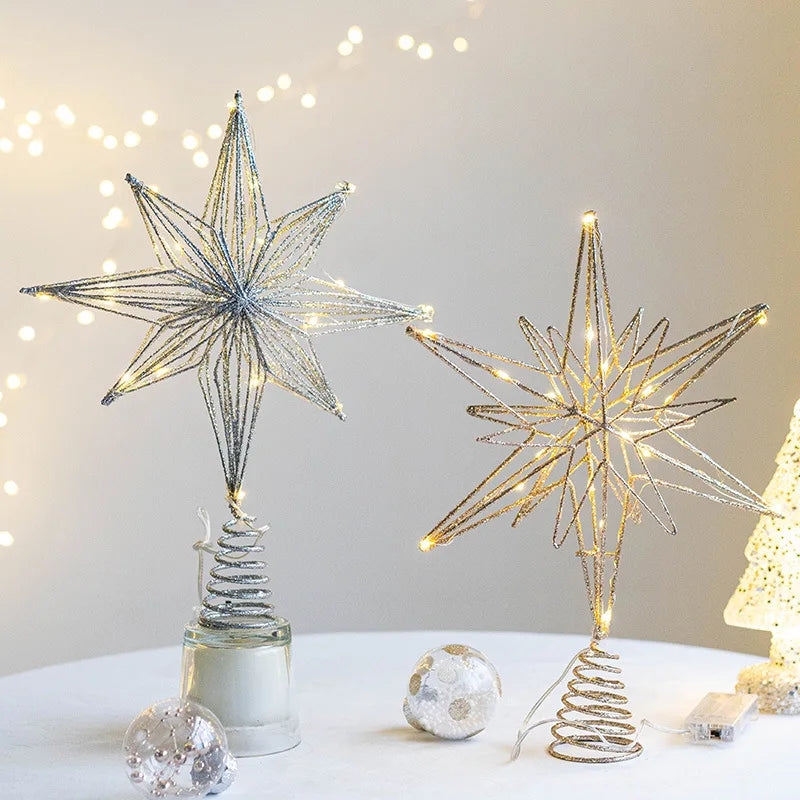 estrela de natal com led no topo da árvore - foto 2