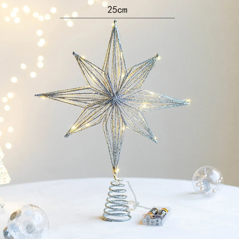 estrela de natal com led no topo da árvore - foto 6