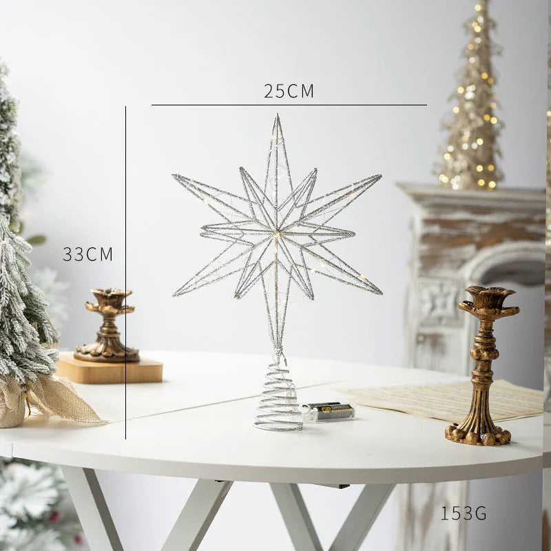 estrela de natal com led no topo da árvore - foto 7