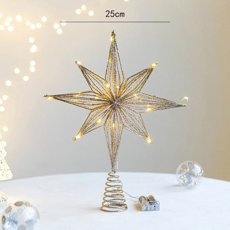 estrela de natal com led no topo da árvore - foto 8