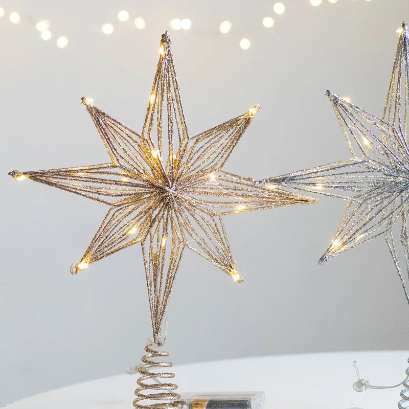 estrela de natal com led no topo da árvore - foto 9