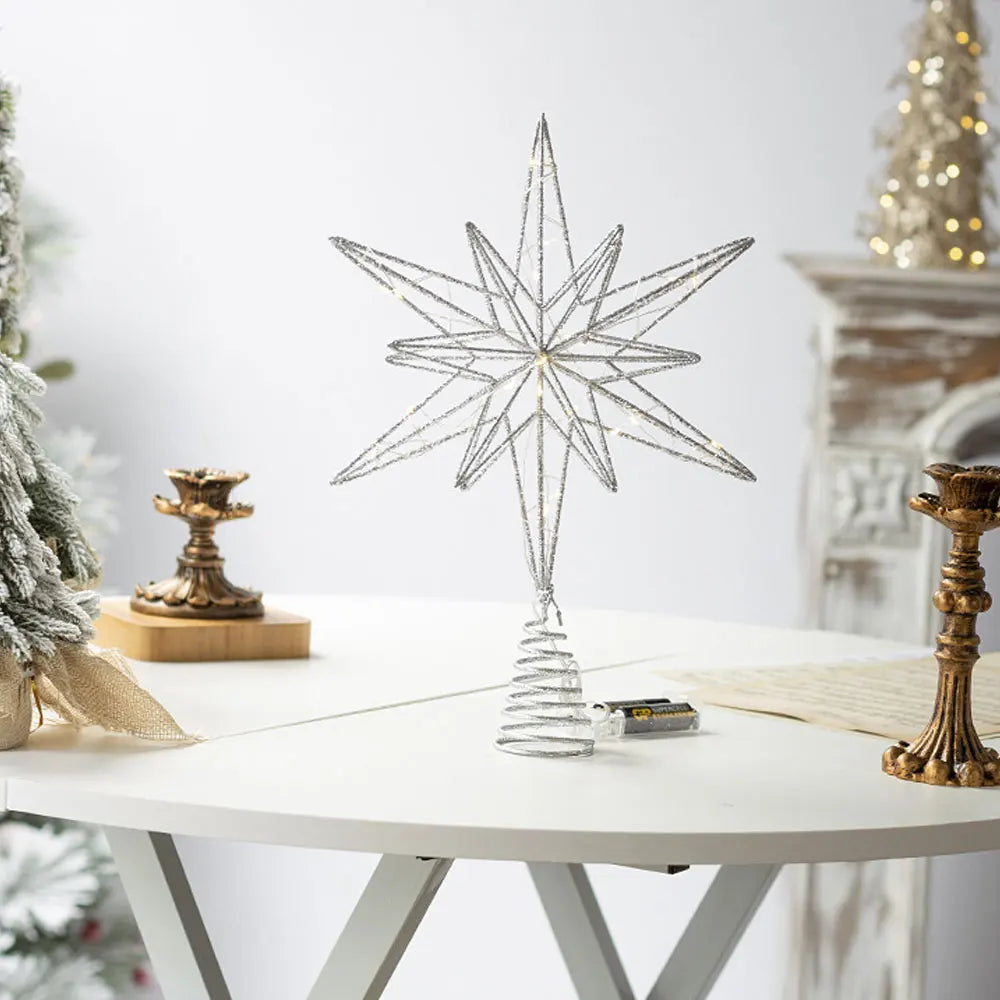 estrela de natal com led no topo da árvore - foto 10