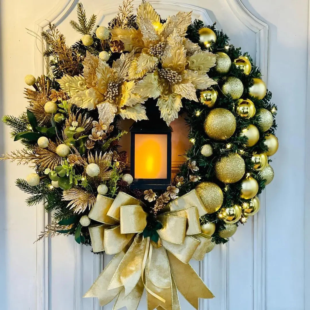 guirlanda de natal com led de 45 cm na porta - foto 4