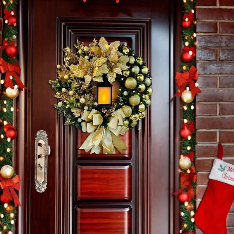 guirlanda de natal com led de 45 cm na porta - foto 6