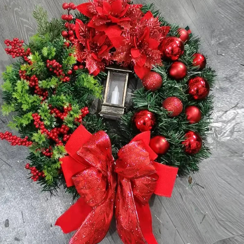 guirlanda de natal com led de 45 cm na porta - foto 9