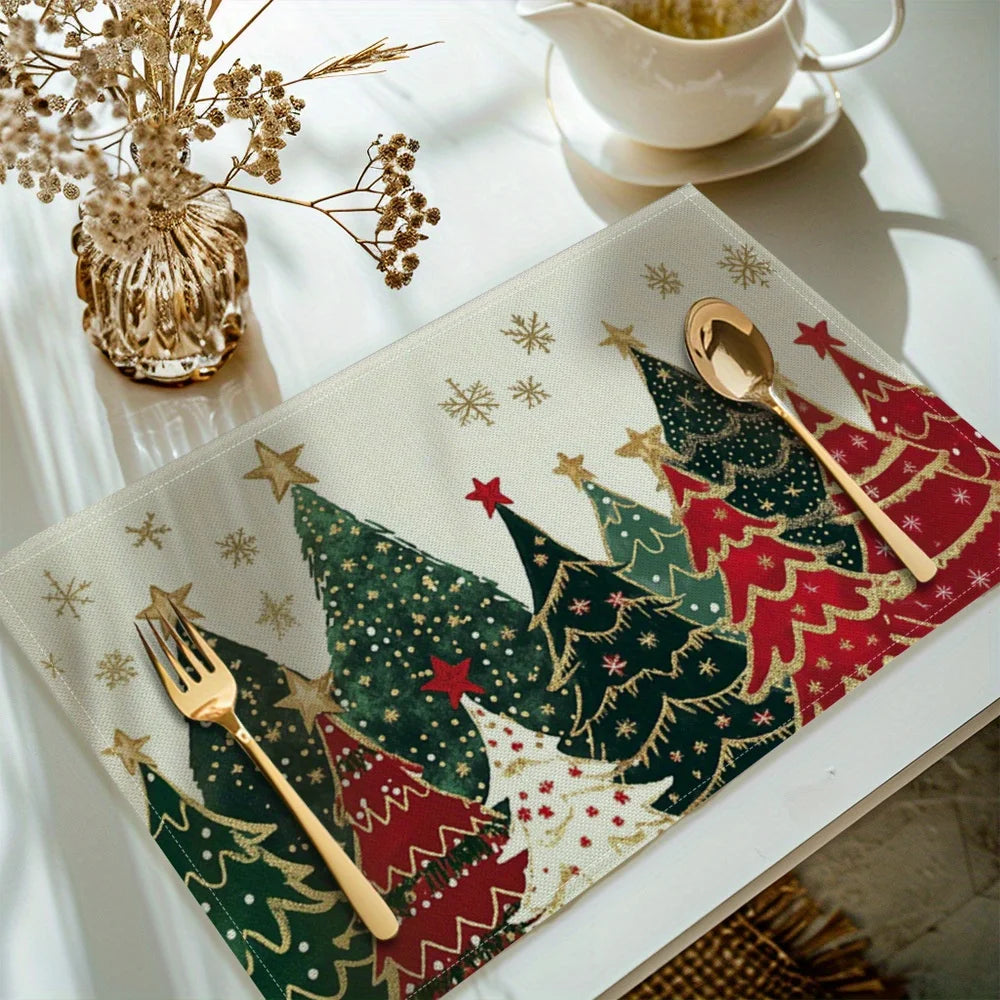 jogo americano de natal antiderrapante na mesa da ceia - foto 3