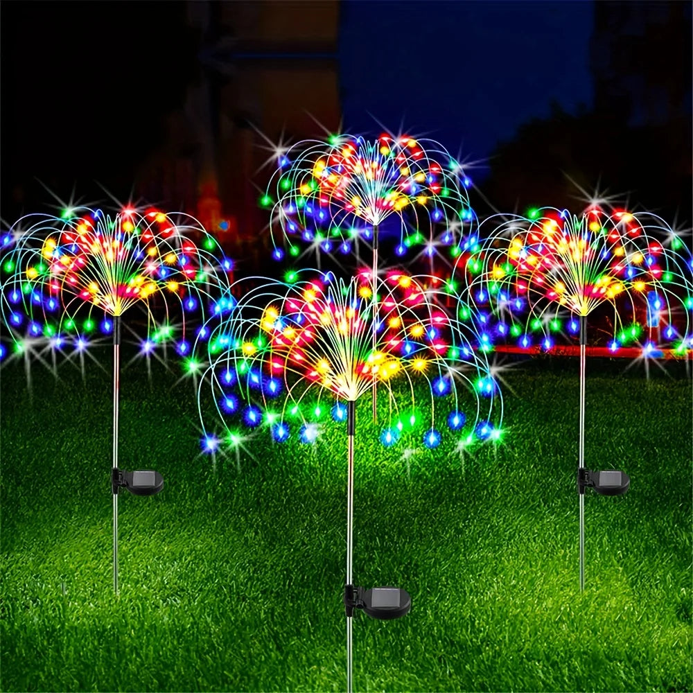 kit de luzes solares efeito fogos de artifício no jardim - foto 2