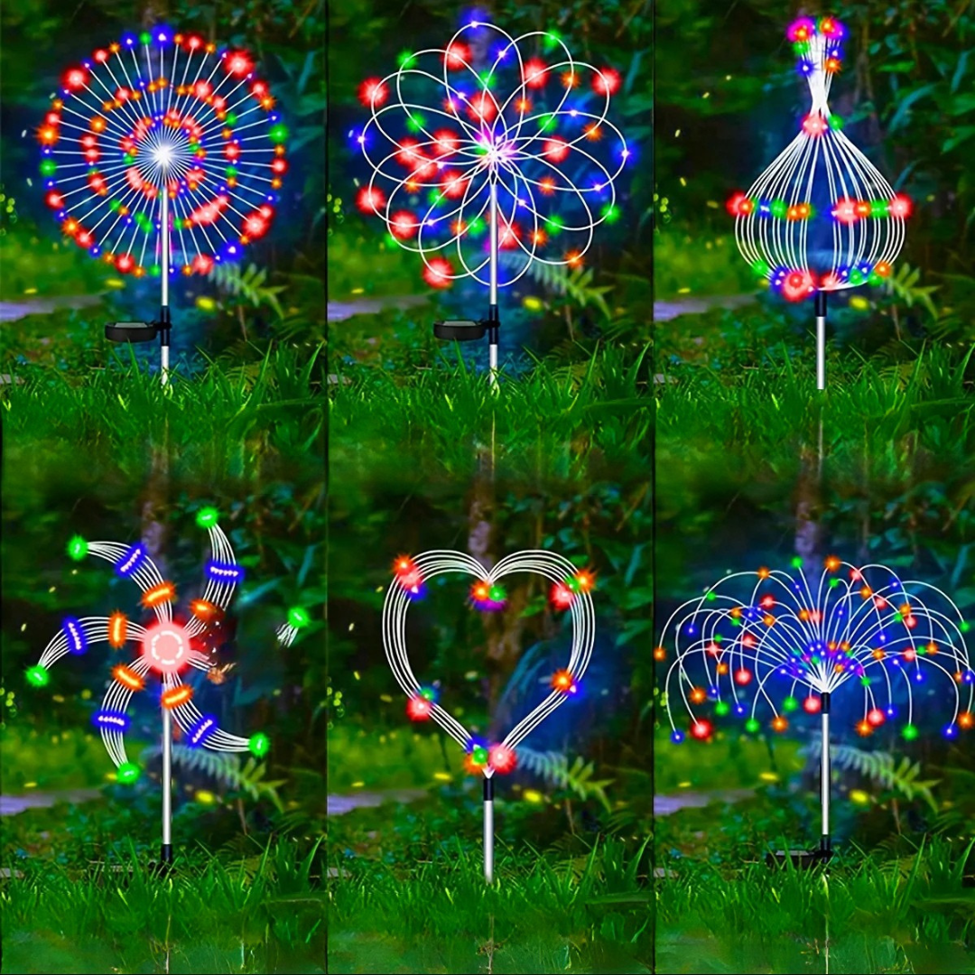 kit de luzes solares efeito fogos de artifício no jardim - foto 3