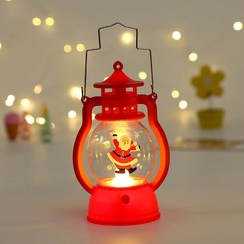 lanterna decorativa de natal com luz led acesa - foto 2