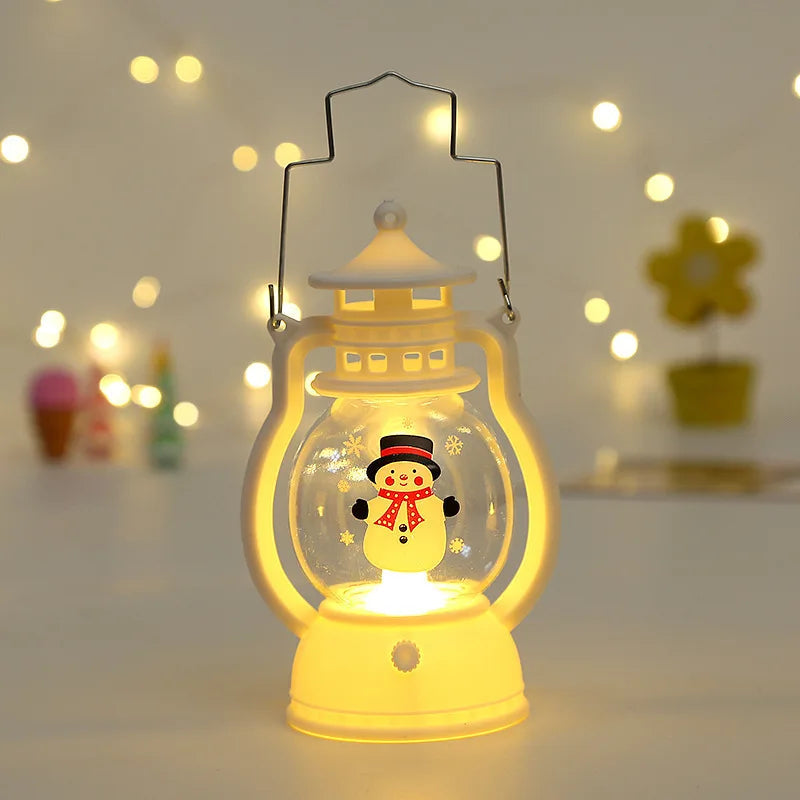 lanterna decorativa de natal com luz led acesa - foto 3