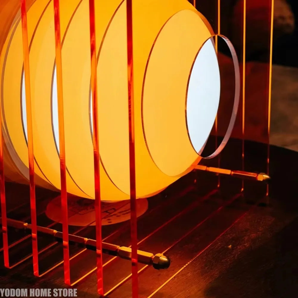 luminária de acrílico recarregável sem fio acesa - foto 4