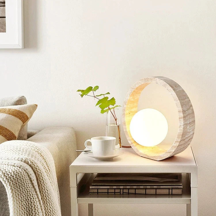 luminária de chão em travertino com led - foto 4