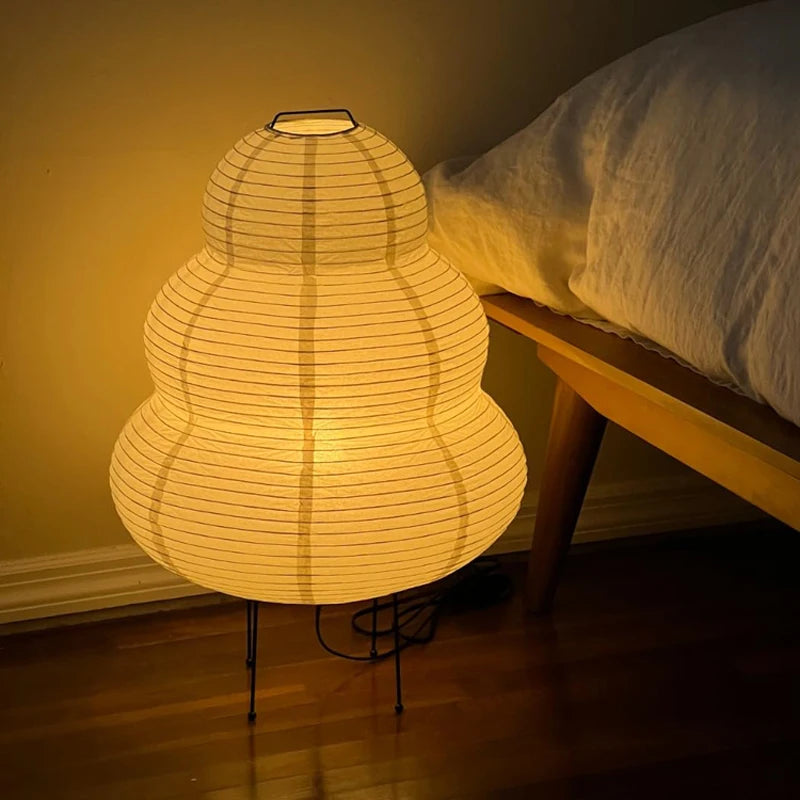 luminária de mesa japonesa led com três tons de luz na cabeceira - foto 2