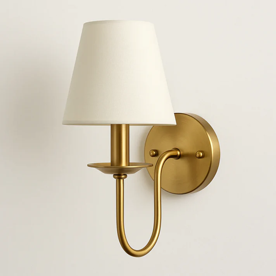 luminária de parede clássica em cobre dourado