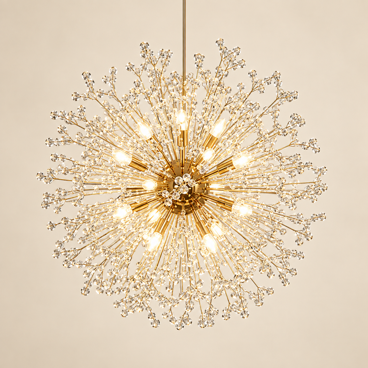 luminária pendente de esferas em cascata com led