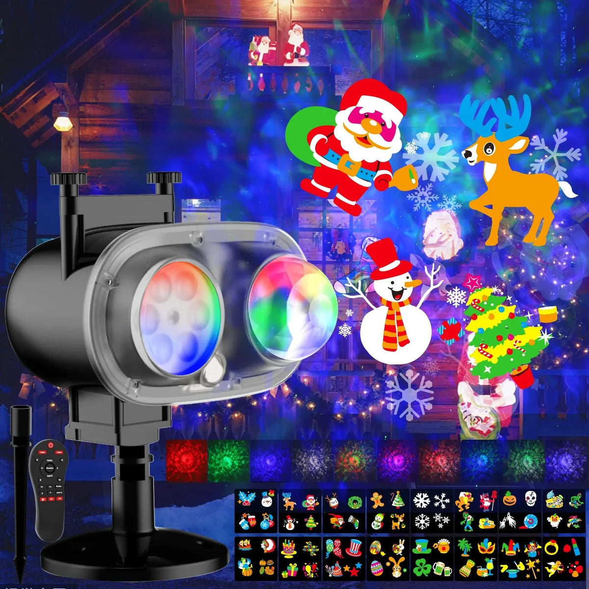 projetor de luzes com efeito de ondas em movimento projetado na parede