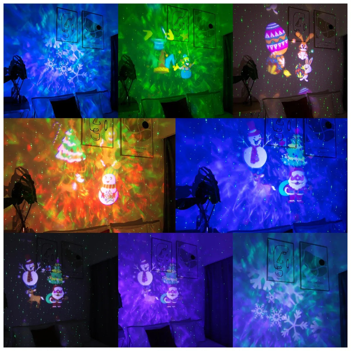 projetor de luzes com efeito de ondas em movimento projetado na parede - foto 2