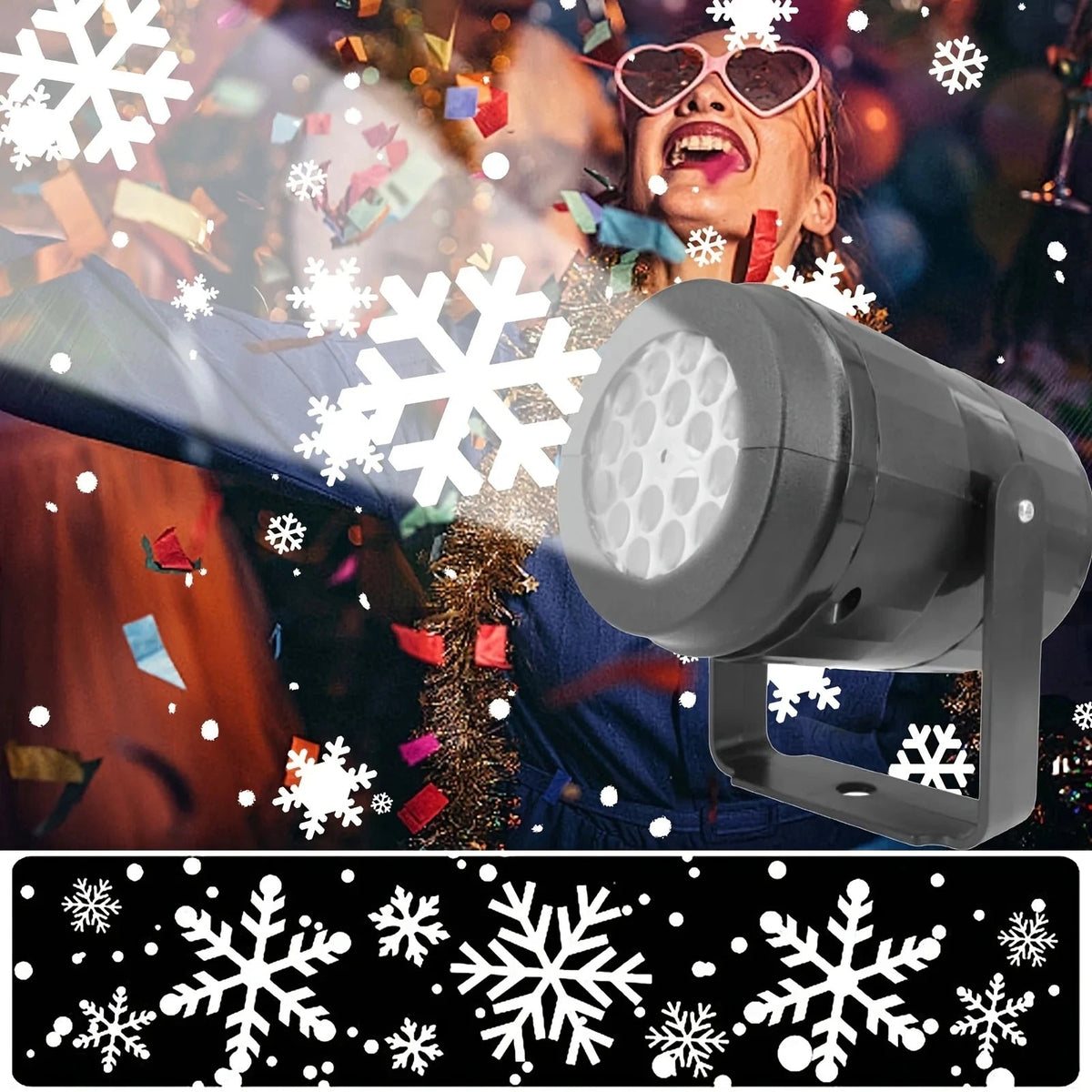 projetor de natal com flocos de neve na parede - foto 5