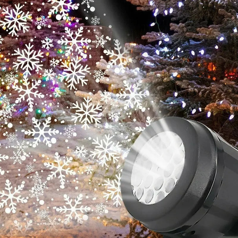 projetor de natal com flocos de neve na parede - foto 6