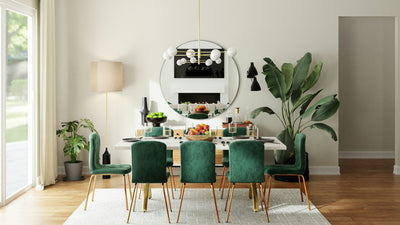 Sala jantar cadeiras verdes