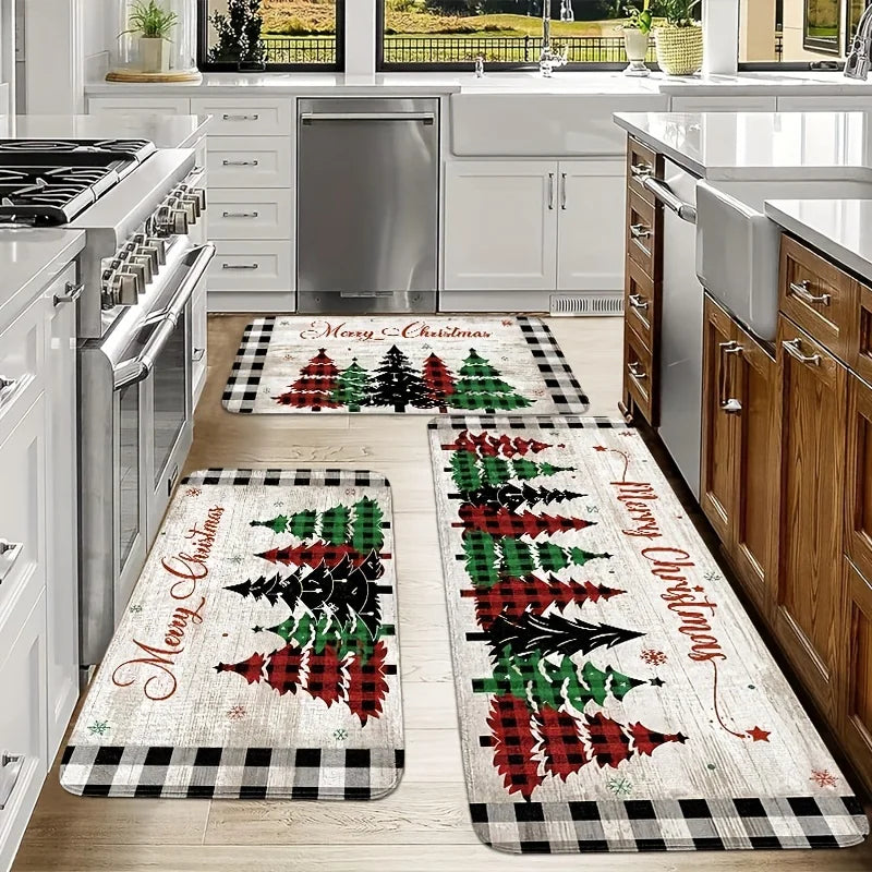 tapete de natal antiderrapante em flanela na cozinha - foto 2