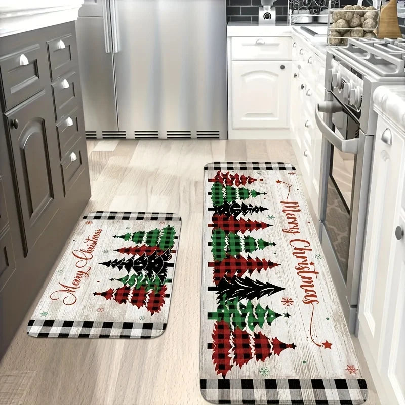 tapete de natal antiderrapante em flanela na cozinha - foto 4