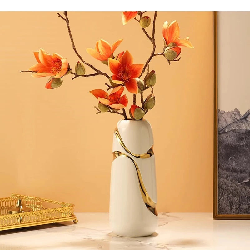 vaso de cerâmica com acabamento dourado - foto 5
