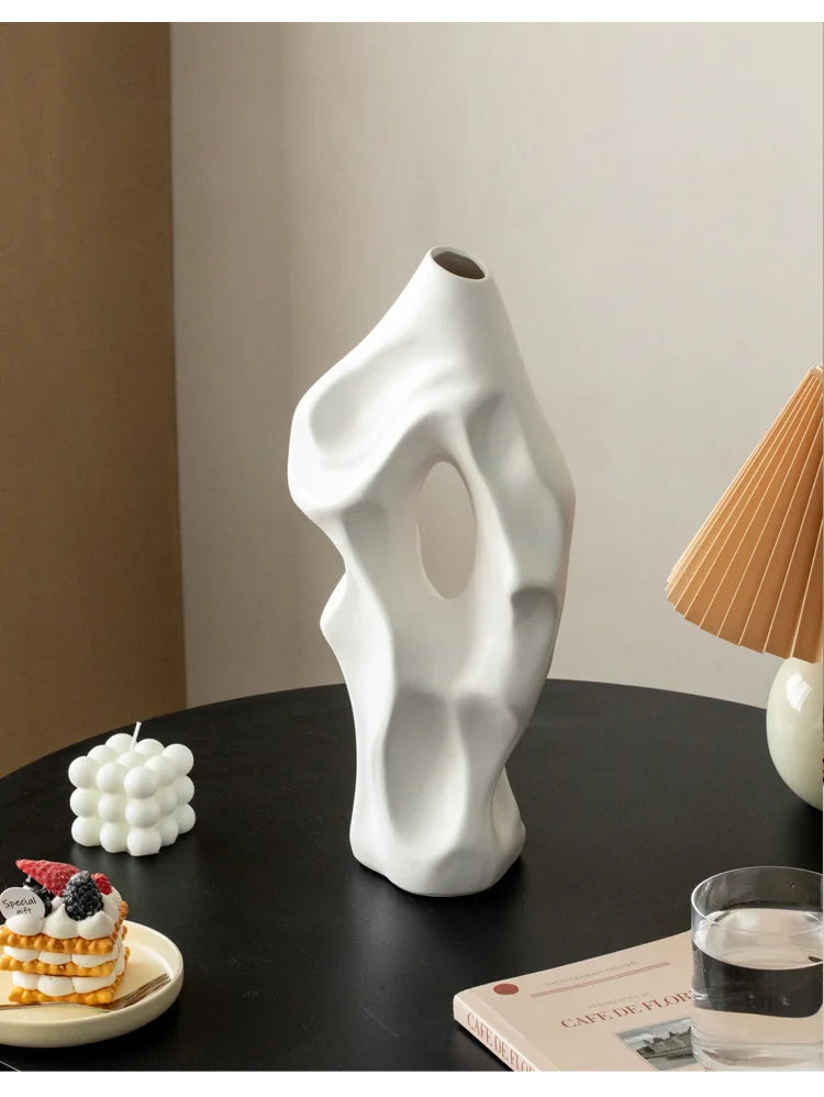 vaso escultural de cerâmica fosca de 36 cm - foto 8