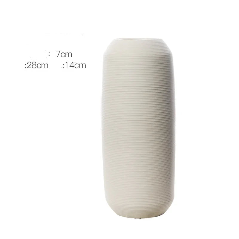 vaso de cerâmica minimalista branco escovado - foto 7