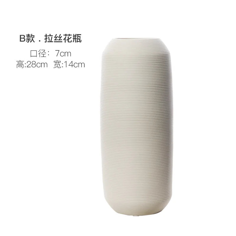 vaso de cerâmica minimalista branco escovado - foto 12