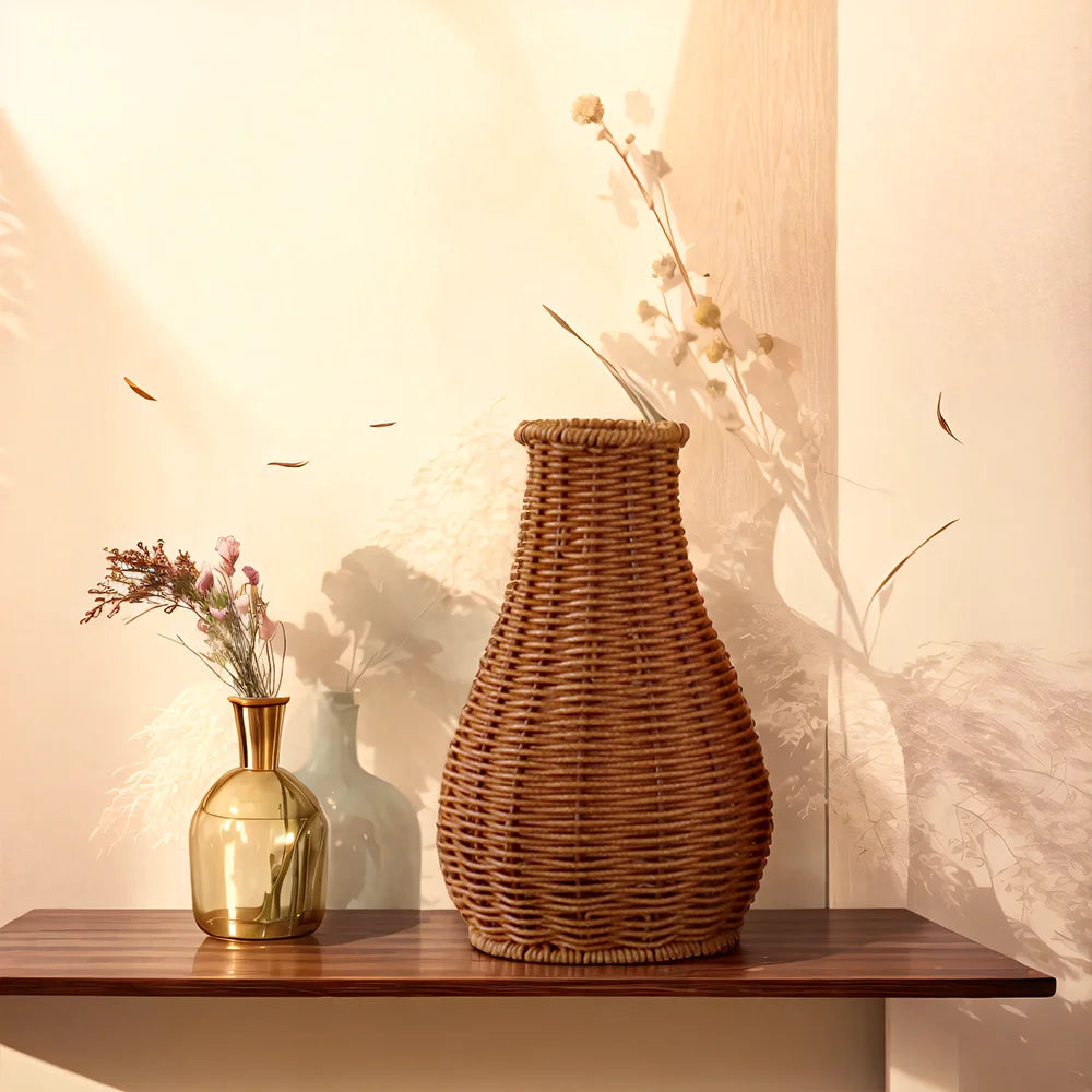 vaso decorativo com aparência de rattan - foto 6