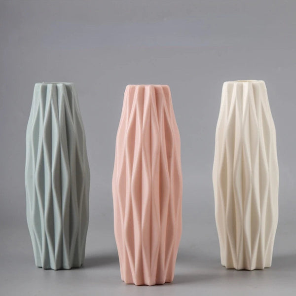 vaso decorativo com textura origami estilo nórdico