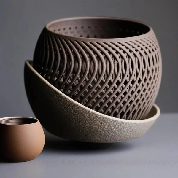 vaso poligonal decorativo impresso em 3d
