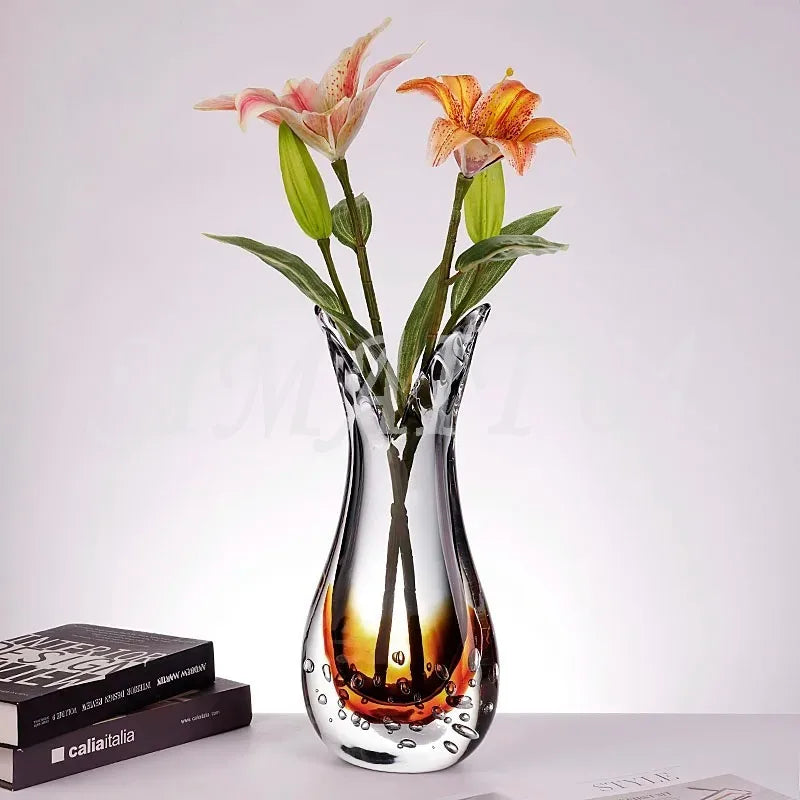 vaso de vidro decorativo em azul e laranja - foto 3
